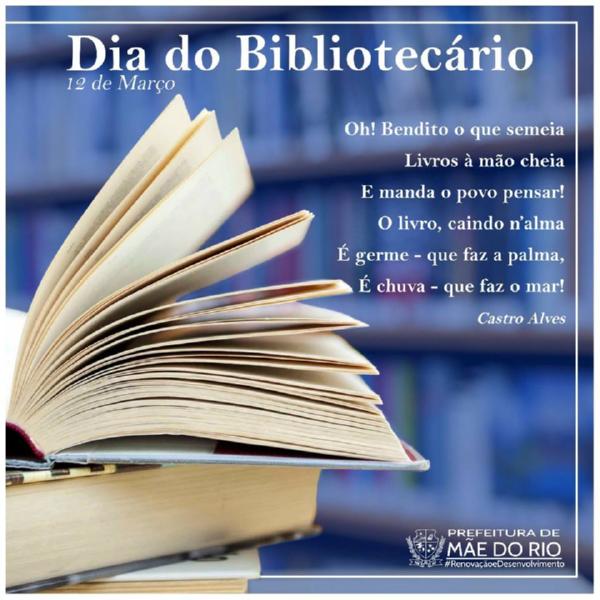 Resultado de imagem para 12 de Março é o Dia do Bibliotecário